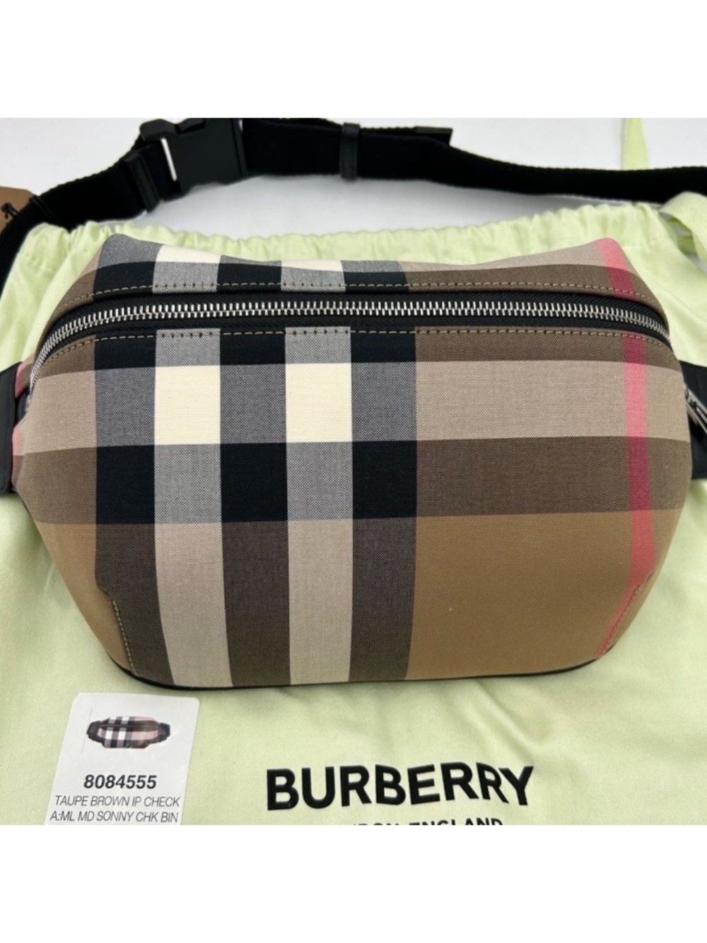 Unisex Burberry Check Belt Bag.  Made in Italy.